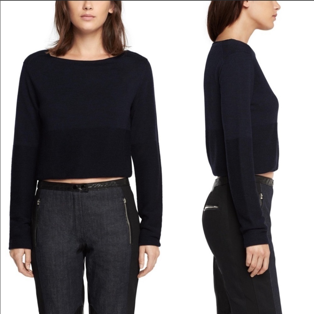 Rag & Bone Merino Wool Kara Sweater  Navy Size Small with Flaws